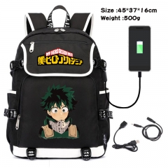 Boku no Hero Academia/My Hero Academia Anime Cosplay Cartoon Waterproof Canvas Colorful USB Charging Backpack Bag