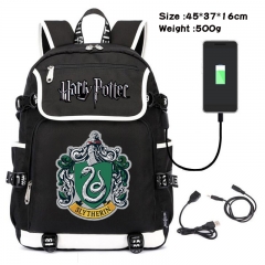 Harry Potter Anime Cosplay Cartoon Waterproof Canvas Colorful USB Charging Backpack Bag