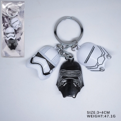 Star Wars Three Mask Figures Pendant Key Ring Fashion Jewelry Anime Alloy Keychain