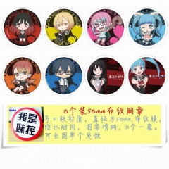Japanese Anime Cartoon Brooches And Pins Decorative Pins 58MM (8pcs/set)