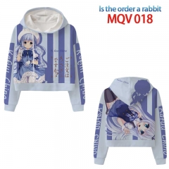 Is the Order a Rabbit?  Cartoon Color Printing Hooded Anime Hoodie