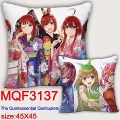 The Quintessential Quintuplets Cartoon Cosplay Double Side Decorative Chair Cushion Cartoon Anime Square Pillow 45X45