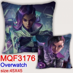 Overwatch Cartoon Cosplay Double Side Decorative Chair Cushion Cartoon Anime Square Pillow 45X45