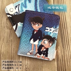 Detective Conan Cartoon Cosplay Purse PU Leather Anime Short Wallet