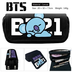 BT21 K-POP BTS Bulletproof Boy Scouts For Student Canvas Anime Pencil Bag 20*10*7.5cm