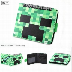 Minecraft Game Colorful Bifold Coin Purse PU Anime Short Wallet