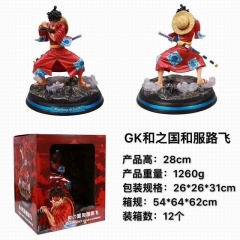 One Piece Luffy Japanese Cartoon Character Model Toy Anime PVC Figure 28cm