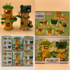 6PCS/SET Rilakkuma Tree Stump Cartoon Model Toys Wholesale Anime PVC Figure