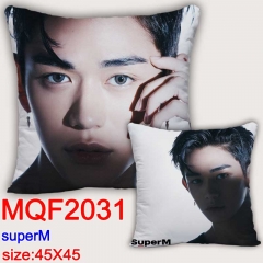 K-pop Super M Cartoon Cosplay Double Side Decorative Chair Cushion Cartoon Anime Square Pillow 45X45