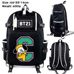 BT21 K-POP BTS Bulletproof Boy Scouts Anime Cosplay Cartoon Canvas Colorful Backpack Bag