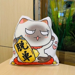 Chinese New Year Lucky Cat Cartoon Pillow Soft Stuffed Pillows