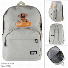K-POP BTS Bulletproof Boy Scouts Light Grey Zipper School Bag Waterproof Wholesale BT21 Anime Backpack