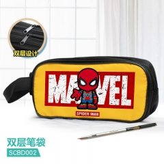 Spider Man Movie Pattern Double Layer Nylon Waterproof Pencil Bag