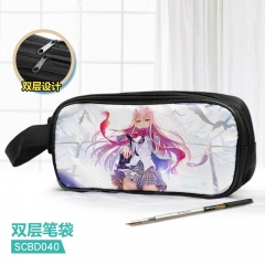 DARLING in the FRANKXX Cartoon Pattern Double Layer Nylon Waterproof Pencil Bag
