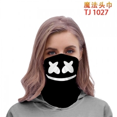 DJ Marshmello Cartoon Pattern Polyester Anime Magic Turban+Face Mask