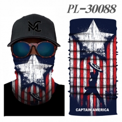2 Styles Captain America Anime Variety Magic Turban+Face Mask