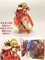 25cm Fate/Grand Order Saber Red Dress Character Cartoon Model Toy Anime PVC Figure