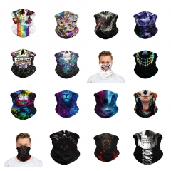 20 Styles Fashion 3D Colorful Pattern Polyester Anime Magic Turban+Face Mask