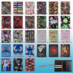 27 Styles Colorful PU Cartoon Pattern Anime Passport Cover Bag