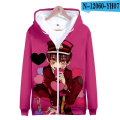 8 Styles For Adult and Children Toilet-Bound Hanako-kun Cartoon Cosplay Polyester 3D Zipper Hooded Anime Hoodies