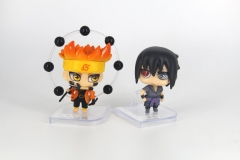 2PCS /SET Naruto Uzumaki Naruto+Uchiha Sasuke Cartoon Model Toys Japanese Anime PVC Figures