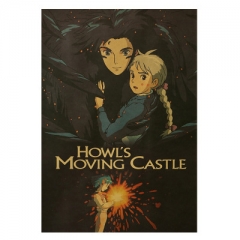 Howl's Moving Castle Manga Anime Placard Home Decoration Retro Kraft Paper Anime Poster