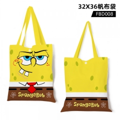 SpongeBob SquarePants Customizable Cartoon Color Printing Single Shoulder Anime Shopping Bag