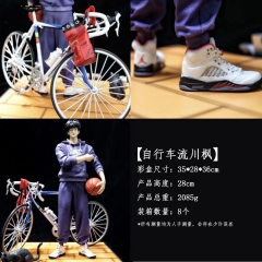 GK Model Slam Dunk Kaede Rukawa Riding Bike Plastic Statue Anime Figure 28cm