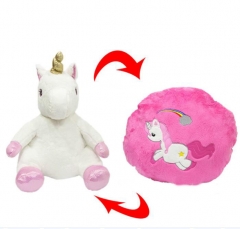 Unicorn Two Sides Cartoon Character Collection Doll Anime Plush Toy Pillow