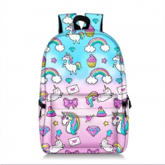 6 Styles Unicorn For Teenager Student Colorful Printing Polyester School Bag Anime Backpack Bag