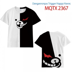 2 Styles Dangan Ronpa Cartoon 3D Printing Short Sleeve Polyester Casual Anime T-shirt