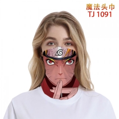 11 Styles Naruto Cartoon Pattern Polyester Anime Magic Turban+Face Mask