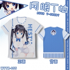 Dungeon ni Deai wo Motomeru no wa Machigatteiru Darou ka Cosplay Cartoon Print Anime Short Sleeves Style Round Neck Comfortable T Shirts