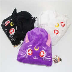 3 Styles Sailor Moon Luna Cat Cartoon Anime Plush Drawstring Pocket Bag