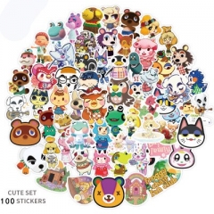 100PCS Animal Crossing Cartoon Decorative Pattern Waterproof Anime Luggage Stickers Set