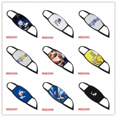 35 Style Sonic Cartoon Pattern Color Printing Space Cotton Anime Mask
