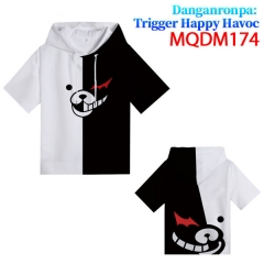 2 Styles Danganronpa: Trigger Happy Havoc Cosplay Newest Design Unisex Polyester Loose Anime Hooded T-shirt t shirt with Hat