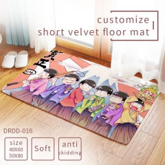 2 Sizes Osomatsu-san / Osomatsu-kun Cartoon Pattern Short Velvet Material Anime Carpet Floor Mat