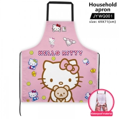Hello Kitty Cartoon Pattern For Kitchen Waterproof Material Anime Household Apron