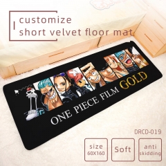 One Piece Cartoon Pattern Short Velvet Material Anti-skidding Anime Carpet Long Floor Mat 60*160CM