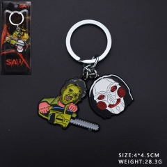Saw Movie Character Pattern Cosplay Decorative Alloy Anime Keychain