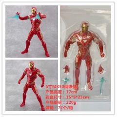 17CM Iron Man PVC Action Figure Toy with Light