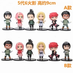 9CM 2 Styles 5 Ver. Naruto Japanese Cartoon Character Anime PVC Figure Toy (6pcs/set)