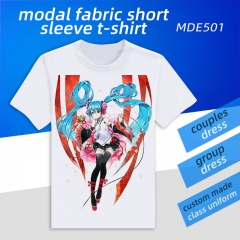 2 Styles Hatsune Miku Custom Design Modal Fabric Material Short Sleeves Anime T-shirts