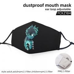 2 Sizes My Hero Academia with PM2.5 Filter Customizable Adjustable Ear Straps Anime Face Dust Mask