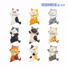 9pcs/Set Fancy Design Animal Cat Collection Model Toy Anime PVC Figure 7.5CM