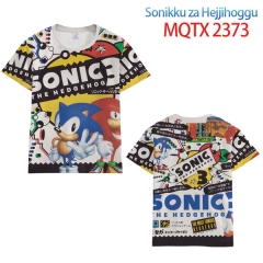 3 Styles Sonic the Hedgehog Cartoon 3D Printing Short Sleeve Casual T-shirt