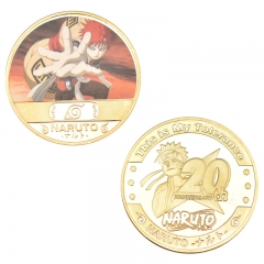 Naruto Anime Paper Crafts Souvenir Coin Souvenir Badge Cartoon Stainless Steel Decoration Badge