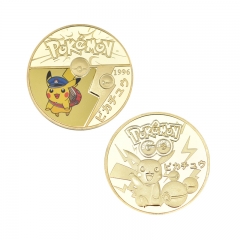 5 Styles Pokemon Anime Paper Crafts Souvenir Coin Souvenir Badge Cartoon Stainless Steel Decoration Badge