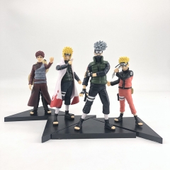 4pcs/Set Naruto Uzumaki Naruto+Uchiha Sasuke+ Gaara+Hatake Kakashi Toy Japanese Cartoon Anime PVC Figure
